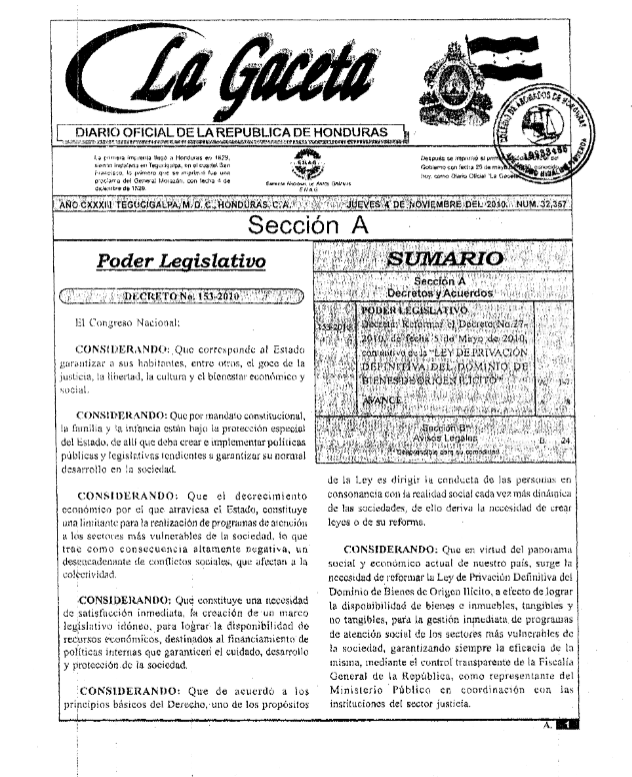 Decreto 153-2010